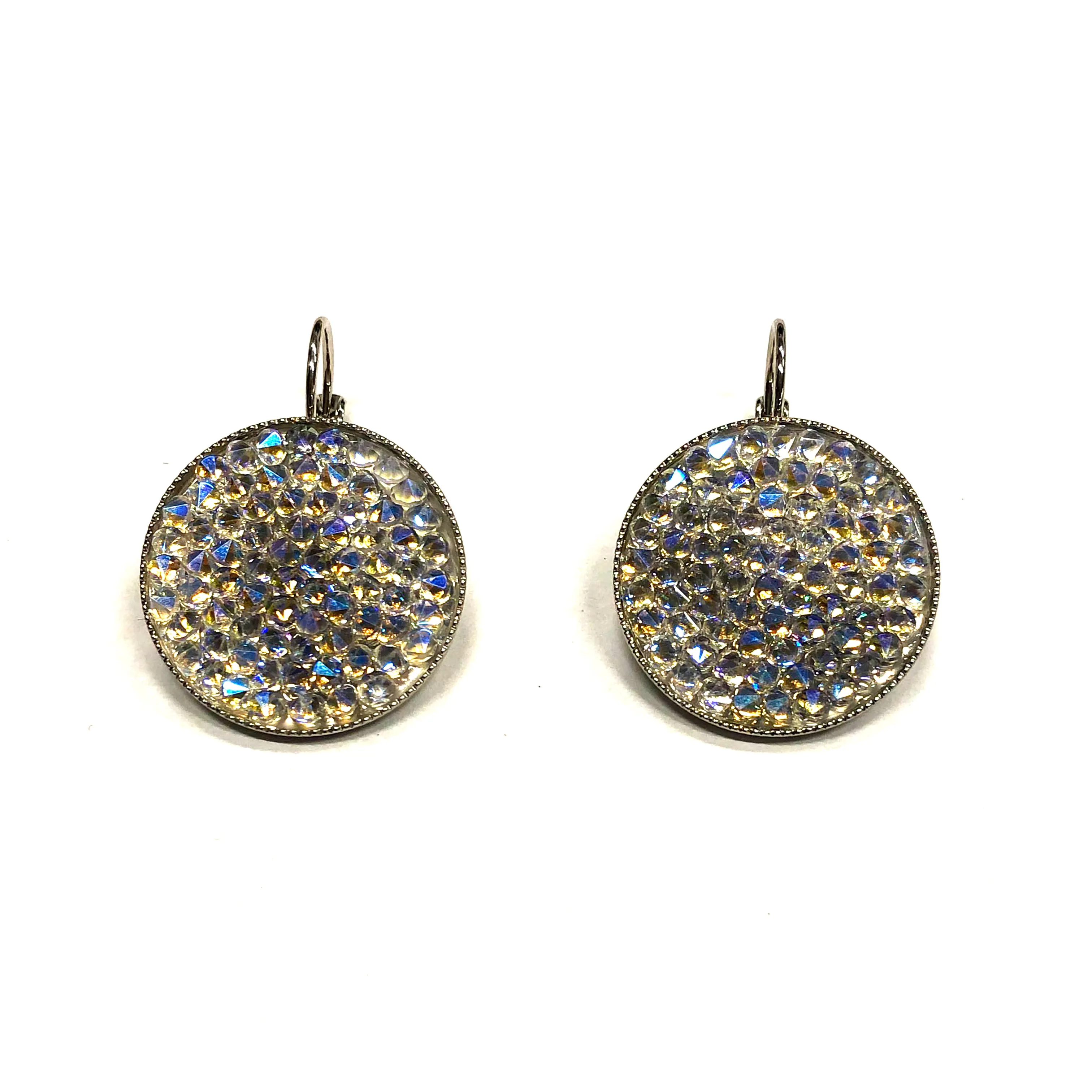 Grace - Sterling silver and black Swarovski crystal pave earrings