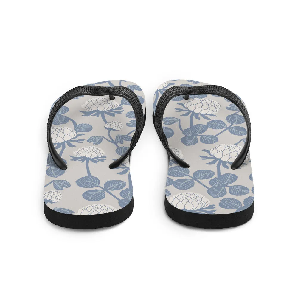 Grey Floral - Sustainably Made Flip-Flops