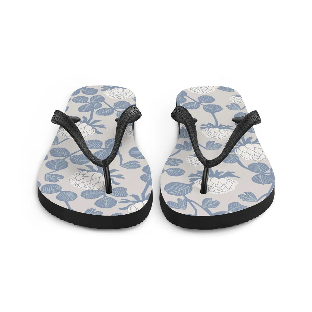 Grey Floral - Sustainably Made Flip-Flops