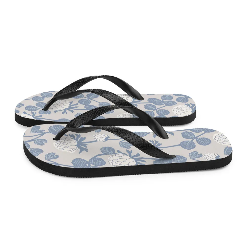 Grey Floral - Sustainably Made Flip-Flops