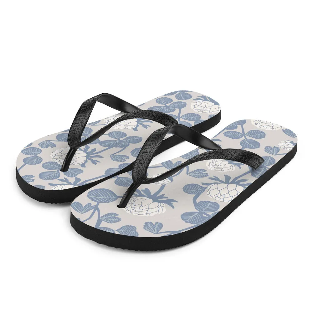 Grey Floral - Sustainably Made Flip-Flops