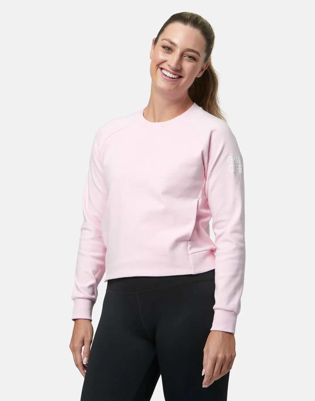 Gym Coffee Chill Crew (Womens) - Baby Pink