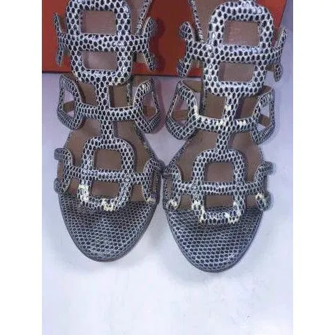 HERMES Lizard Granit Wooden Heels with Box | Size EUR 37.5 - US 7