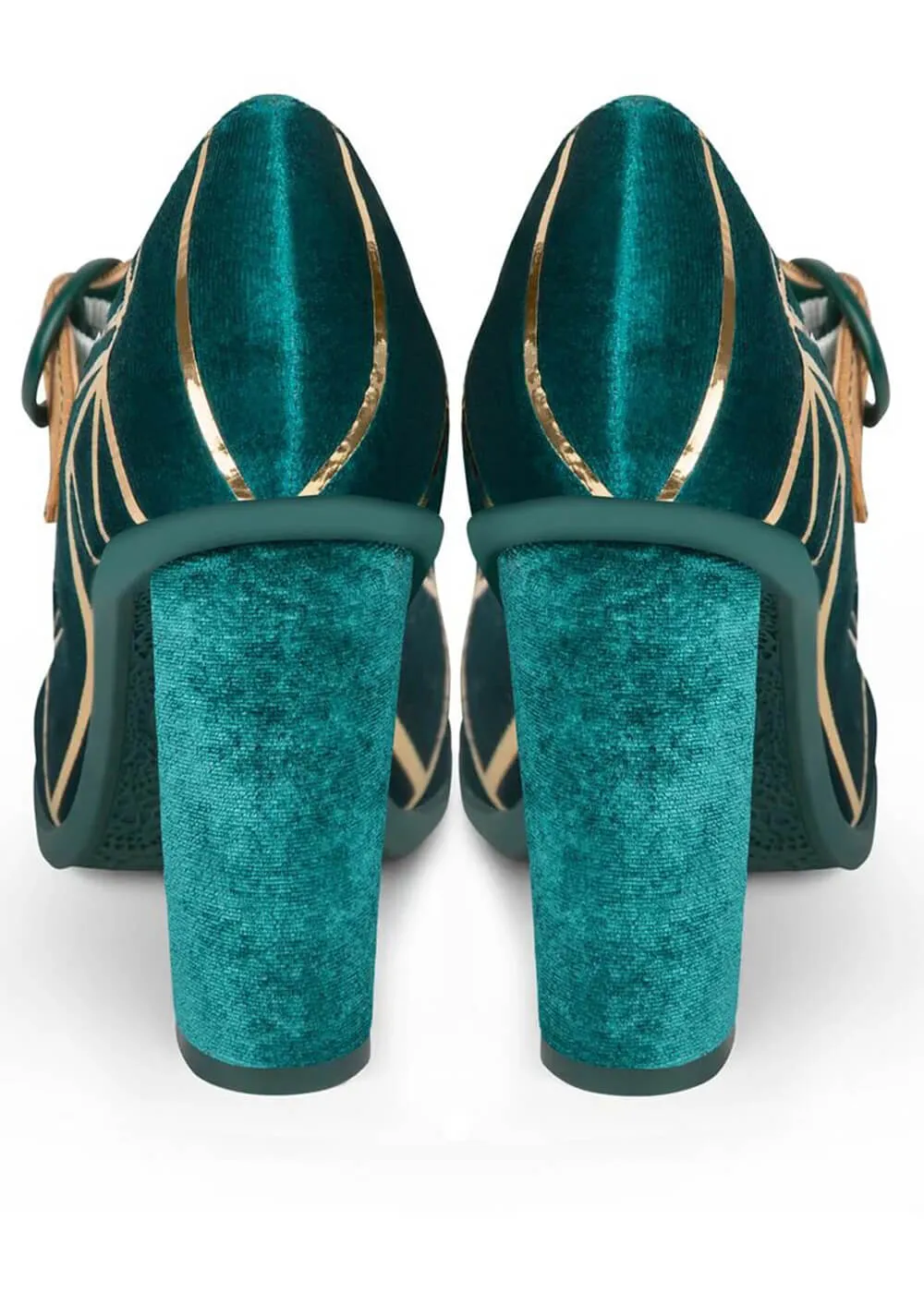 Hot Chocolate Design Peacock Pumps Teal Blue