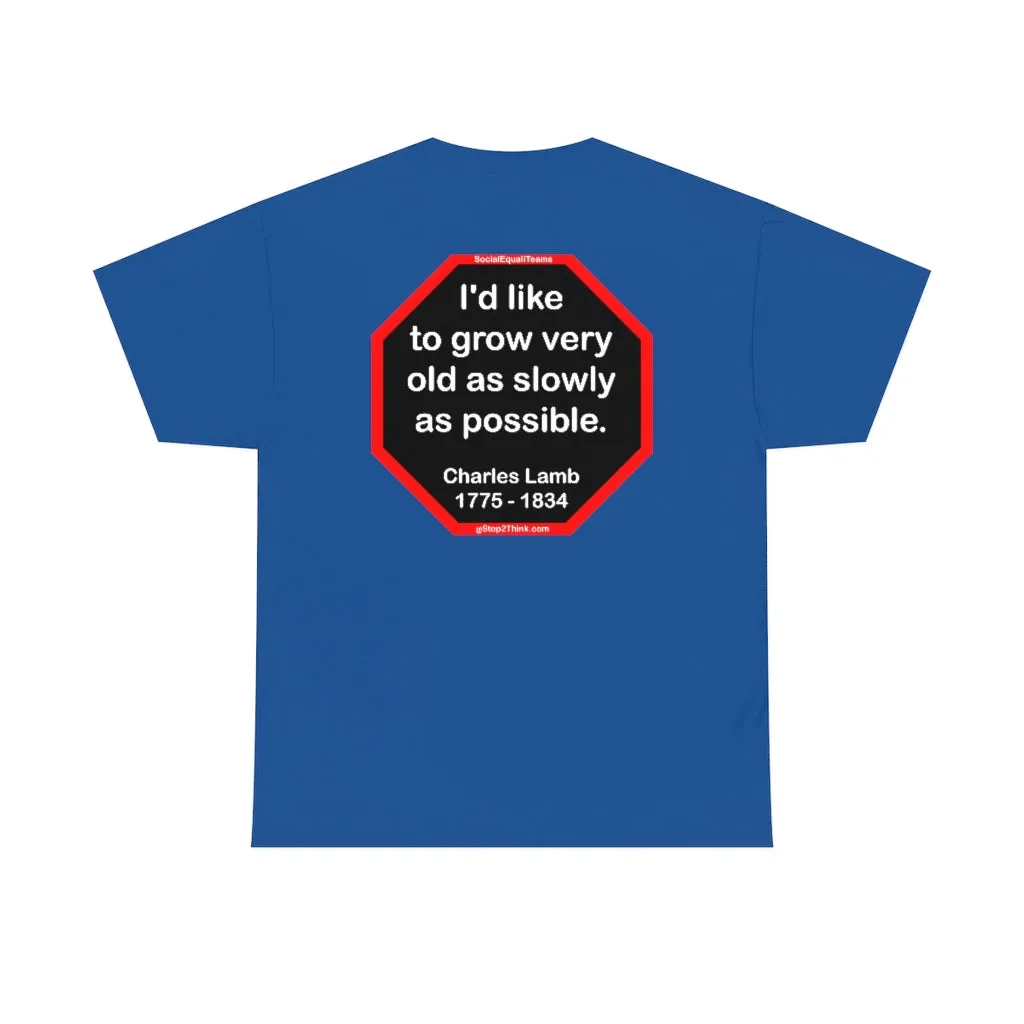 I'd like to grow very old as slowly as possible.  -  Charles Lamb  1775 - 1834