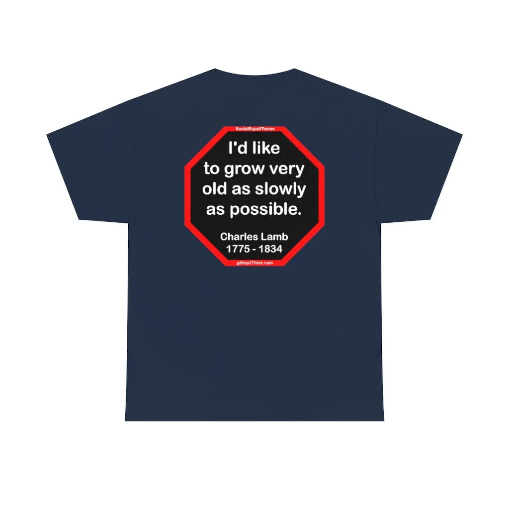 I'd like to grow very old as slowly as possible.  -  Charles Lamb  1775 - 1834