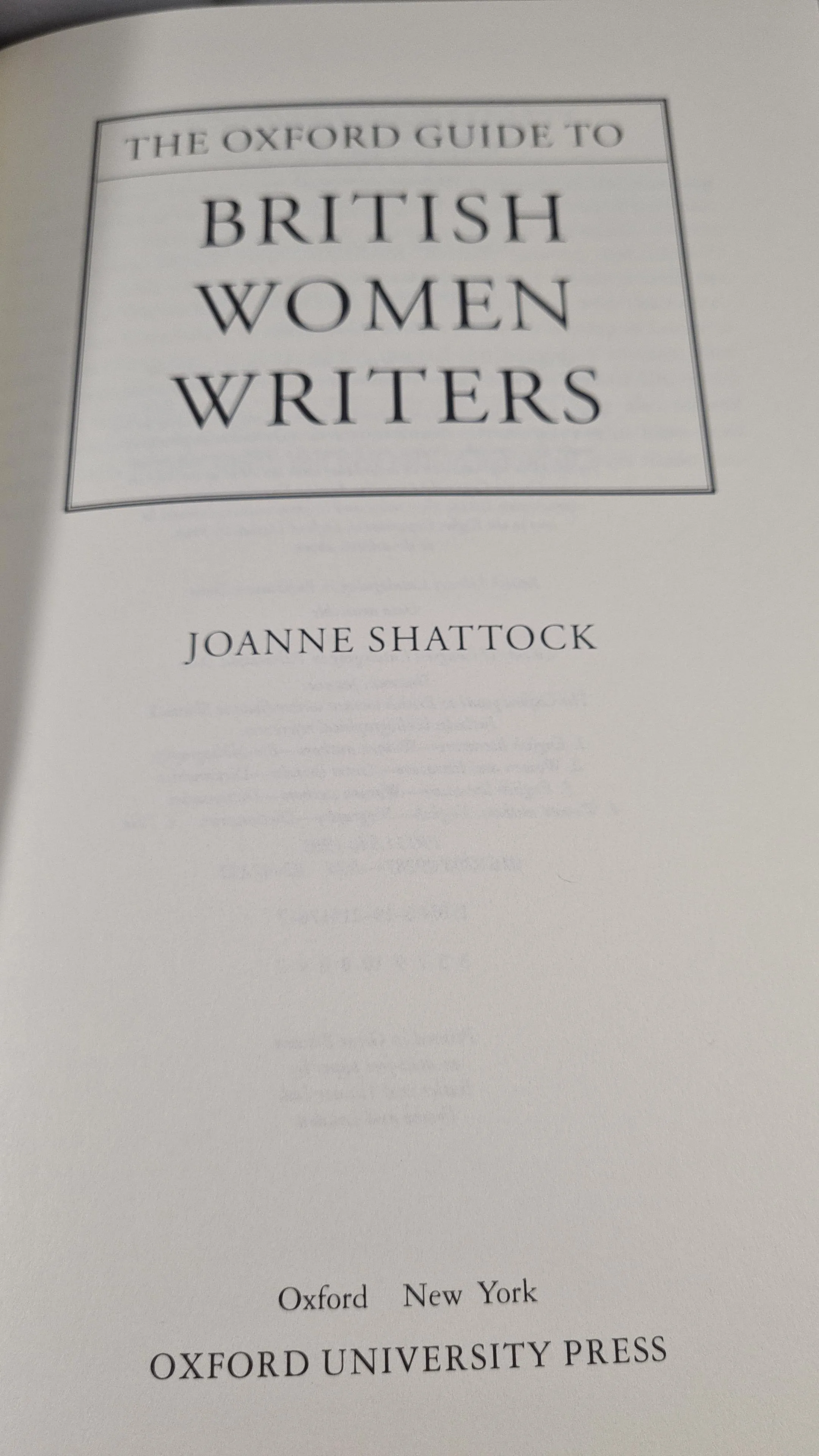 Joanne Shattock - The Oxford Guide to British Women Writers, 1993