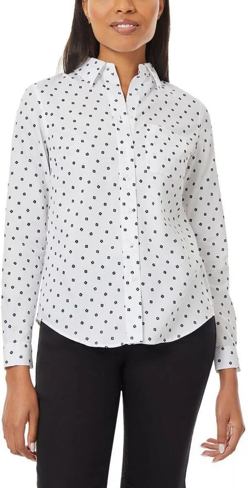 Jones New York Women's Long Sleeve Oxford Button-Down Shirt 10859561