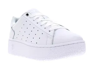 K-Swiss Women's Classic Platform Court Shoes in White/White