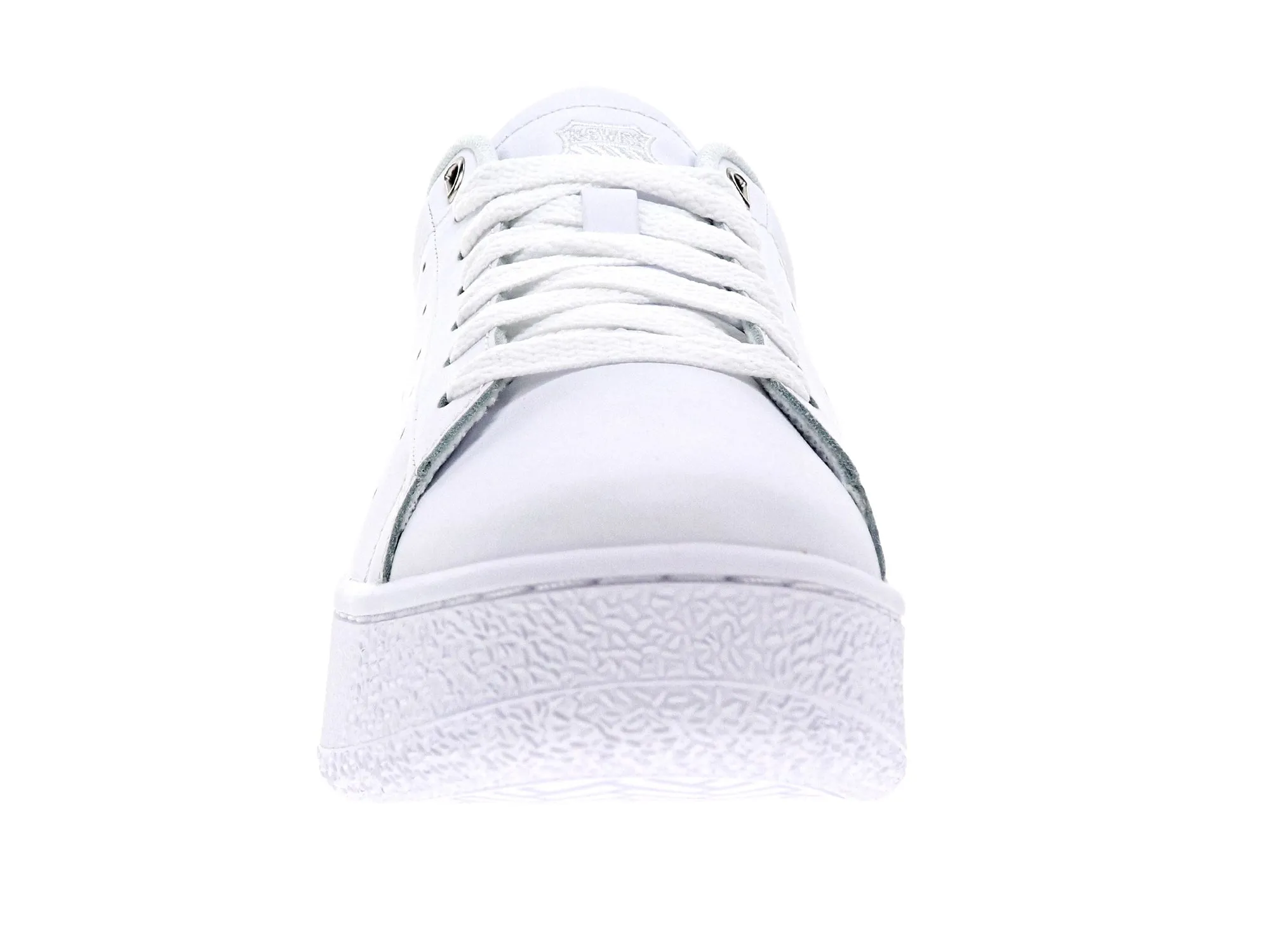 K-Swiss Women's Classic Platform Court Shoes in White/White