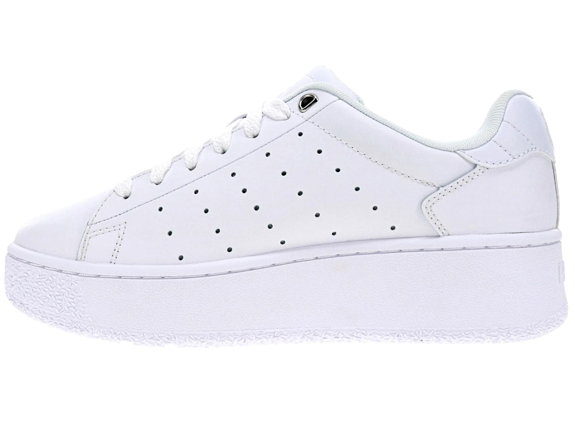 K-Swiss Women's Classic Platform Court Shoes in White/White