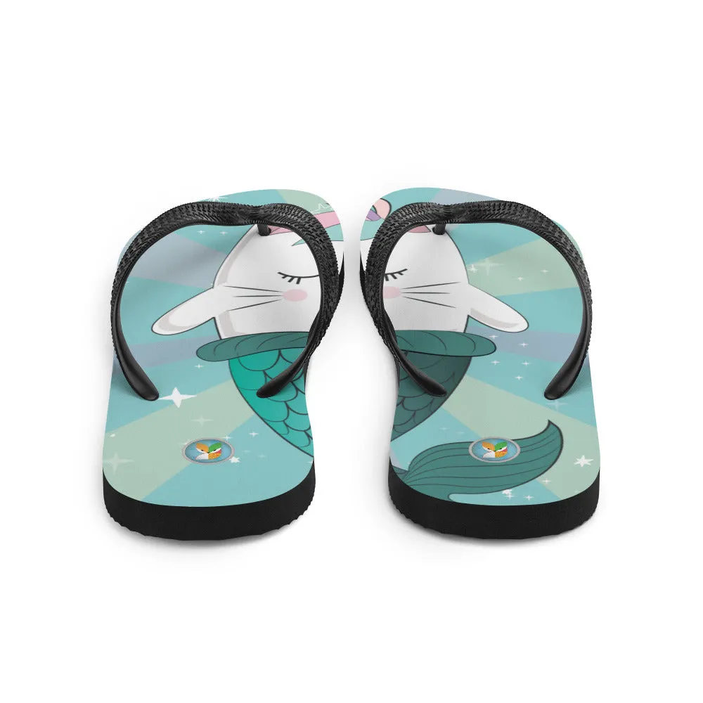 Kitty Unicorn Narwhal - Flip-Flops