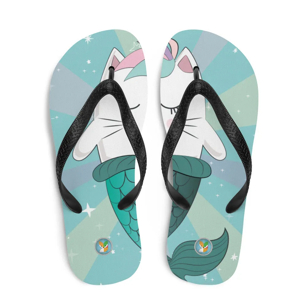 Kitty Unicorn Narwhal - Flip-Flops