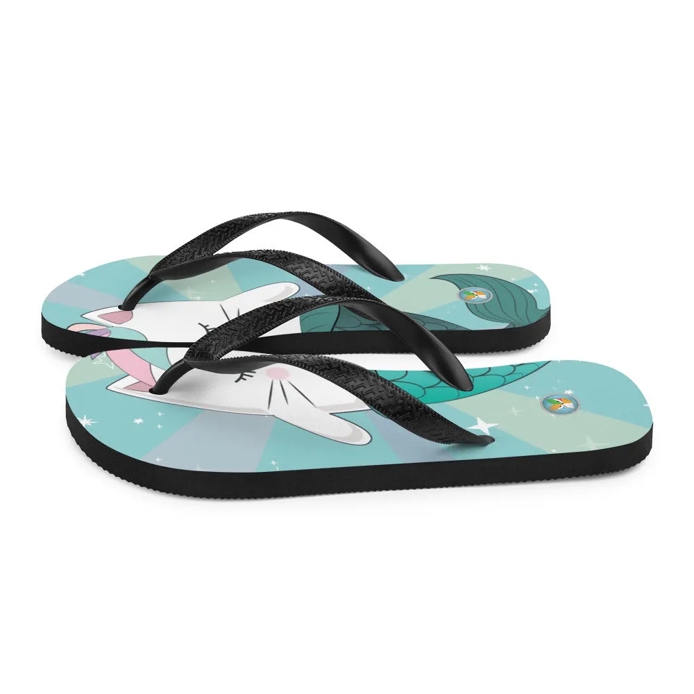 Kitty Unicorn Narwhal - Flip-Flops