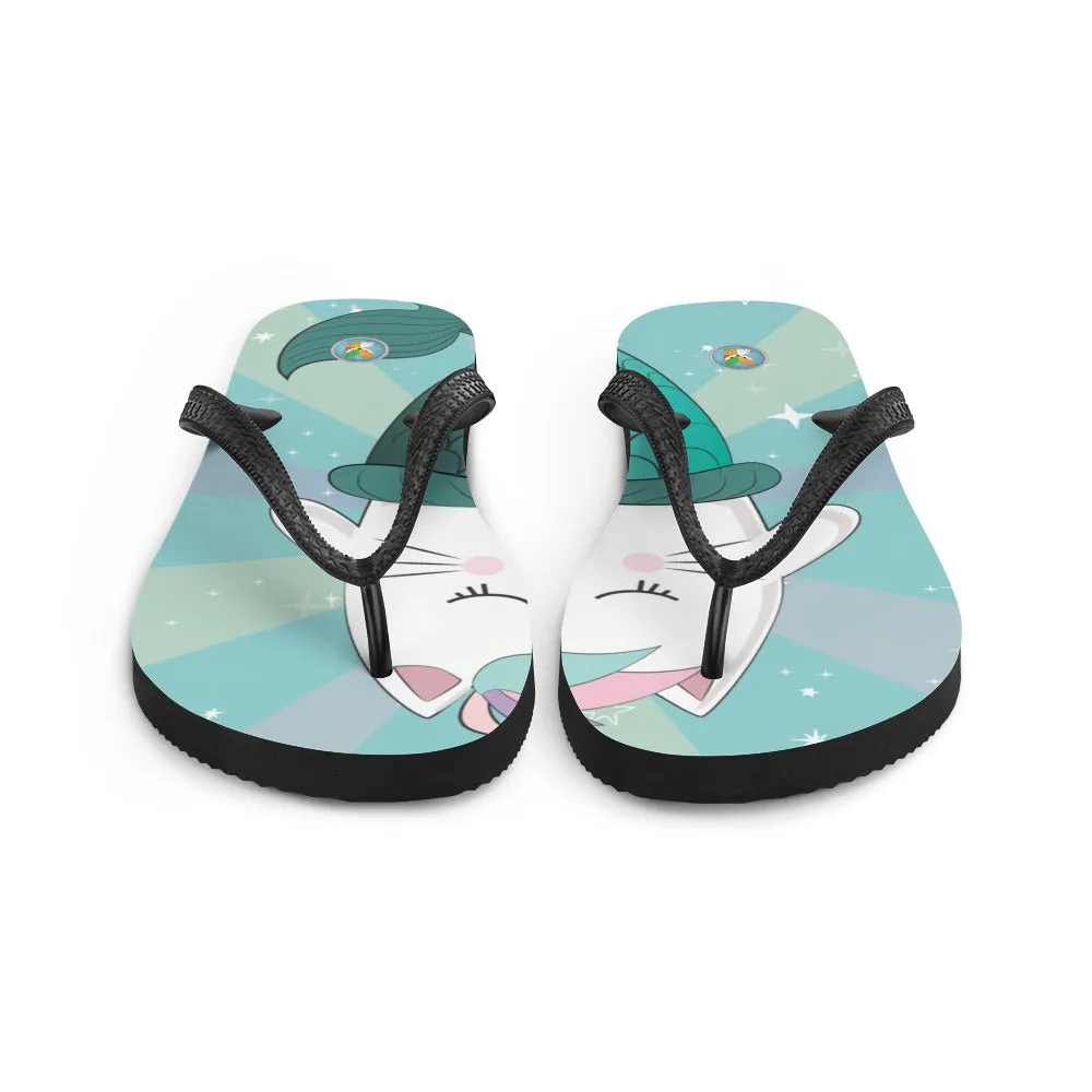 Kitty Unicorn Narwhal - Flip-Flops