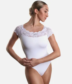 Lace Detail Cap Sleeve Leotard - SL 16