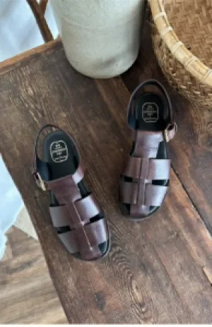 Leather Fisherman Sandal Chocolate