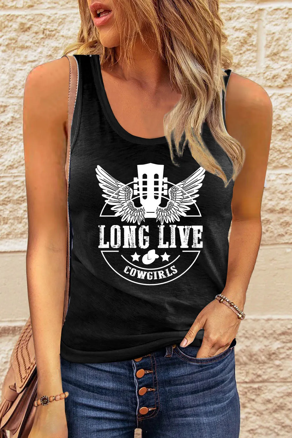 Letters Sunflower Graphic Tank Top