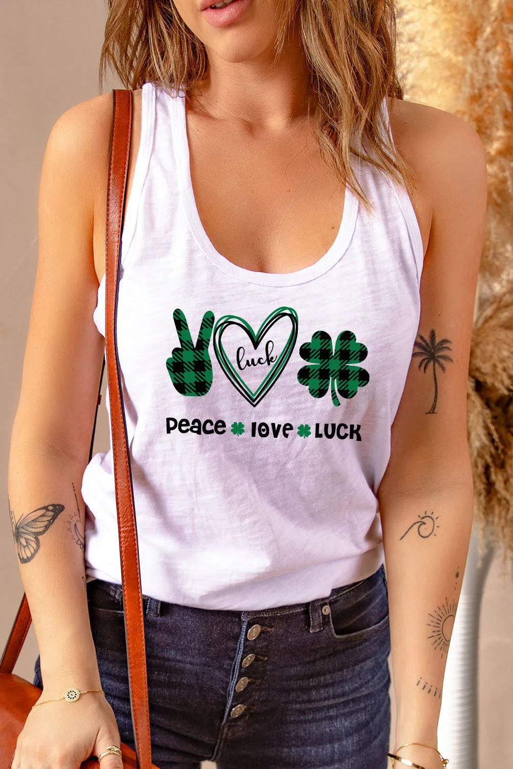 Letters Sunflower Graphic Tank Top