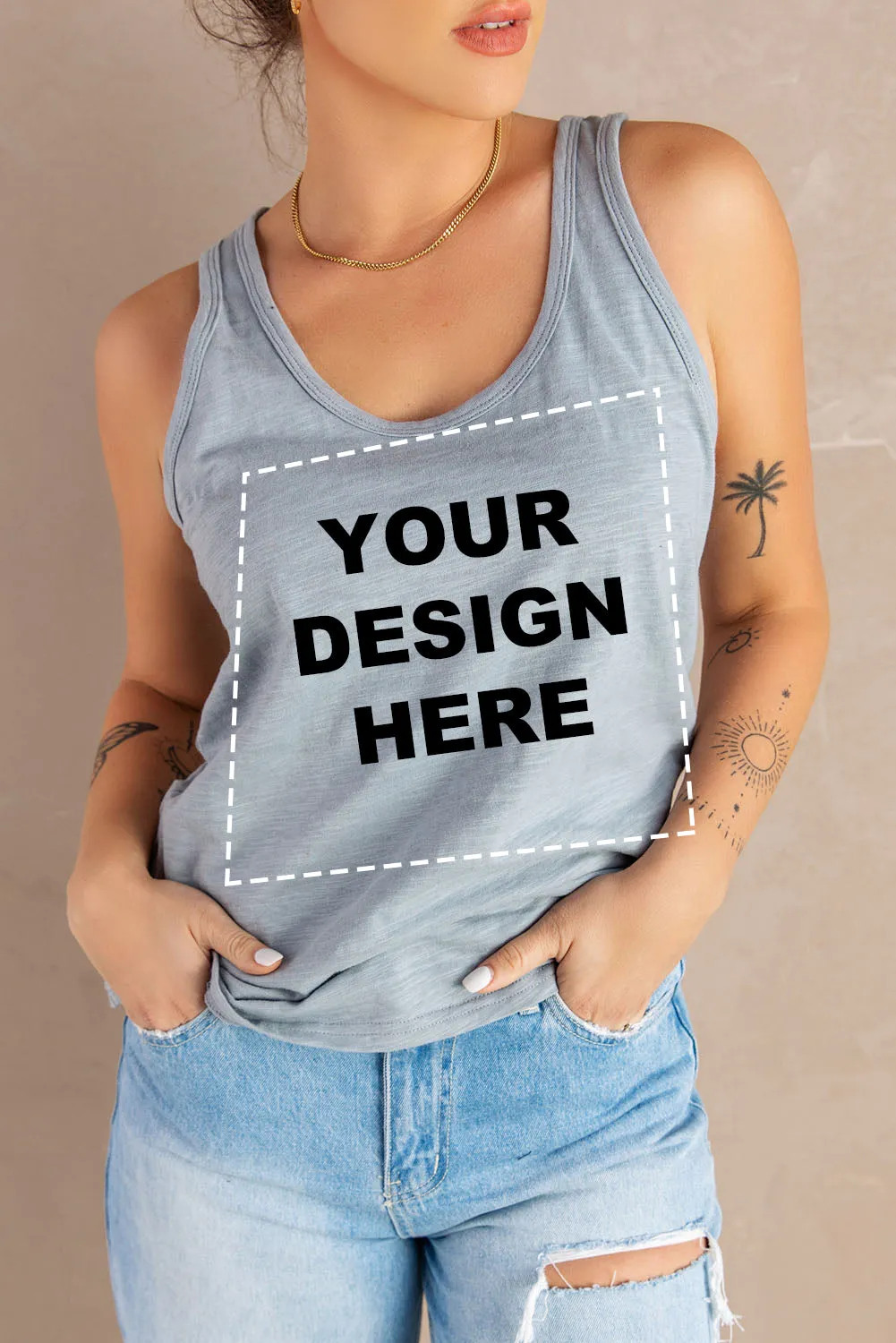 Letters Sunflower Graphic Tank Top