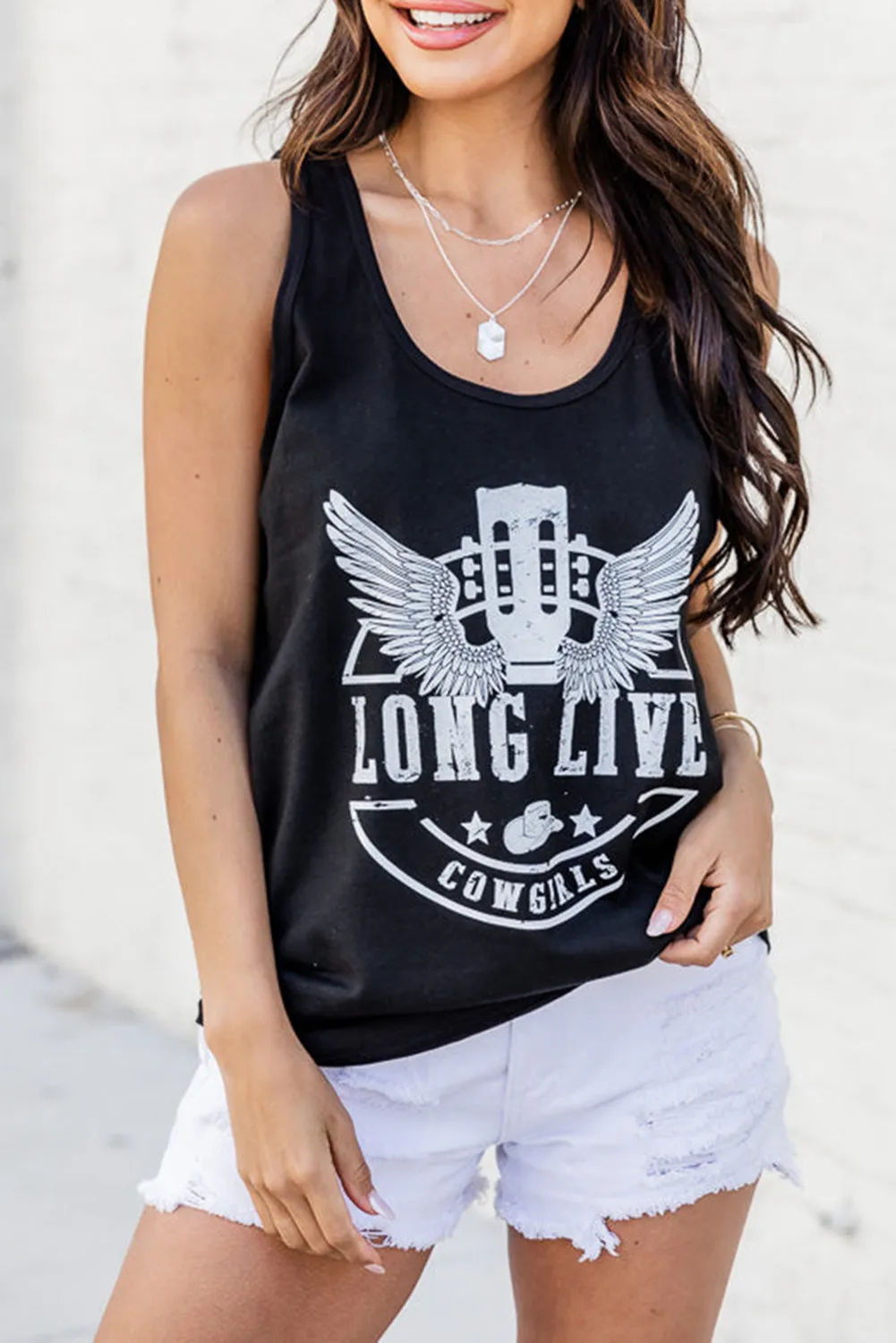 Letters Sunflower Graphic Tank Top