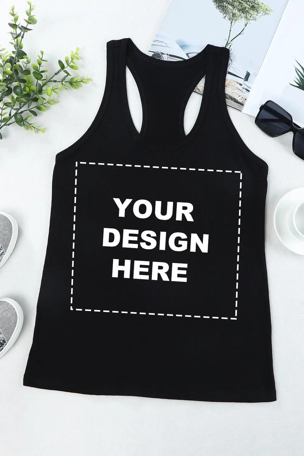 Letters Sunflower Graphic Tank Top