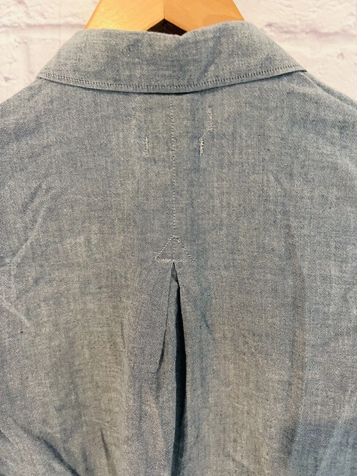 MADEWELL Womens Botton Up Shirt Gray Sz M Short Sleeve Classic Workwear Career