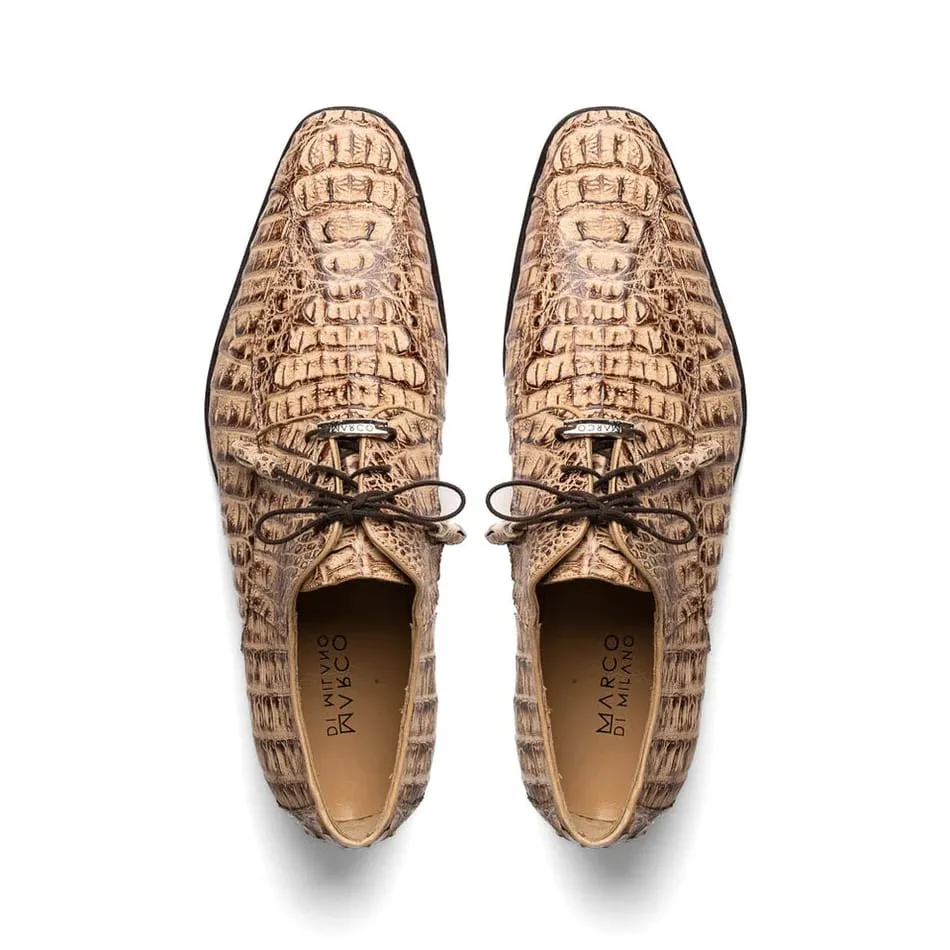 Marco Di Milano Apricena Men'shoes Genuine Caiman Crocodile Dress Derby Oxfords