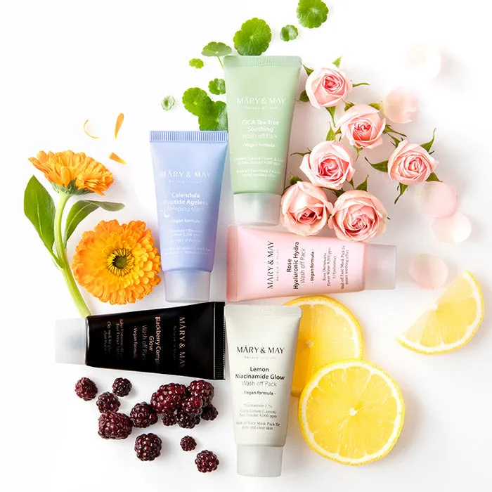 [MARY & MAY] Vegan Wash Off Mask Mini Gift Set 30g x 5ea