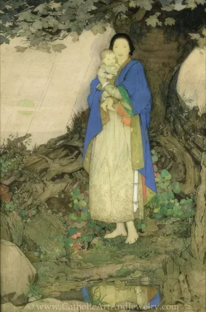 Mary and Jesus – by Dorothy Webster Hawksley – Gift for Catholic Mother – Archival Quality –  Catholic Art