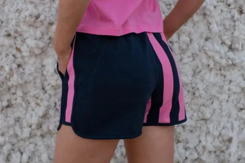 MaryG Fave Shorts French Navy with Musk Stripe