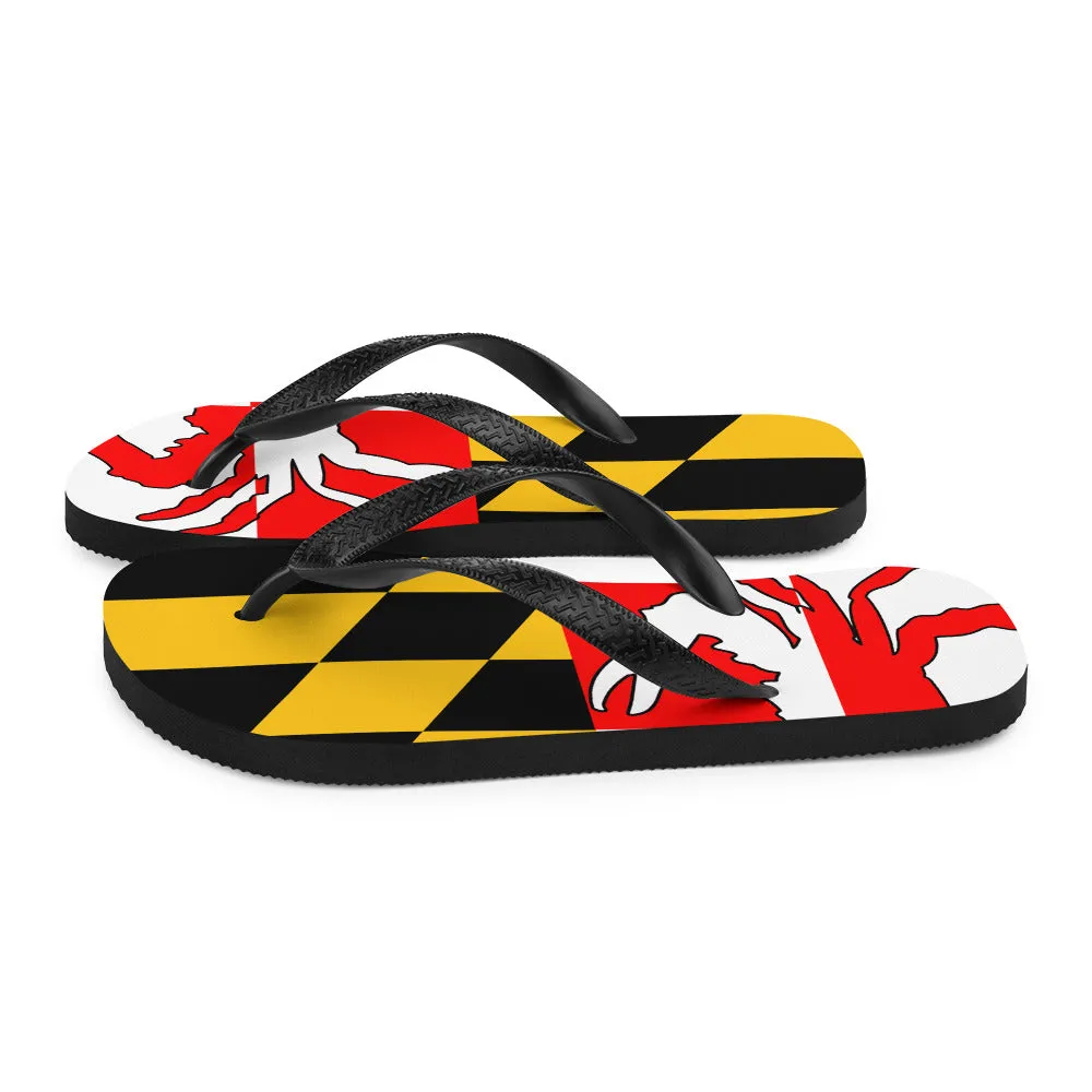 Maryland Crab Flag Flip-Flops