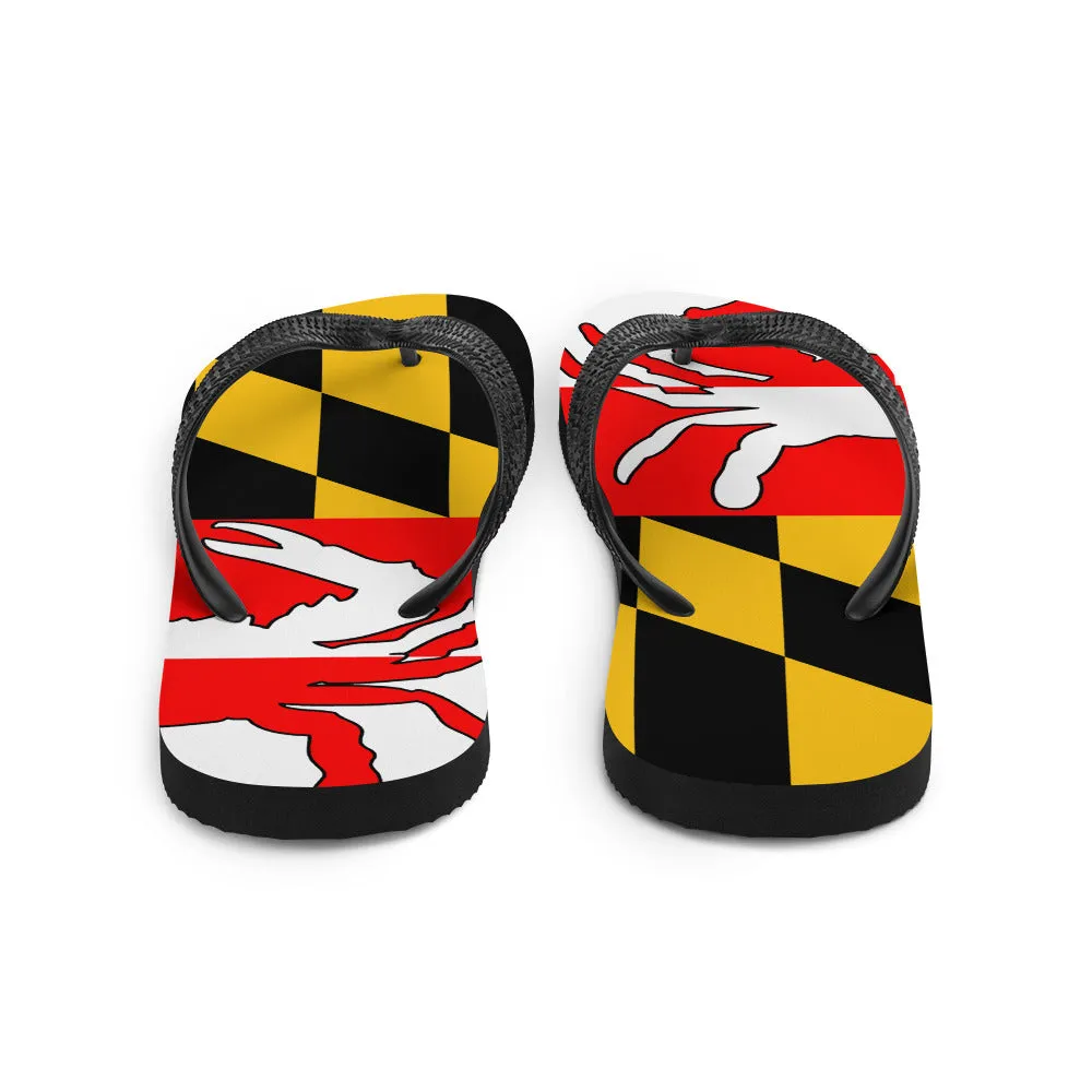 Maryland Crab Flag Flip-Flops