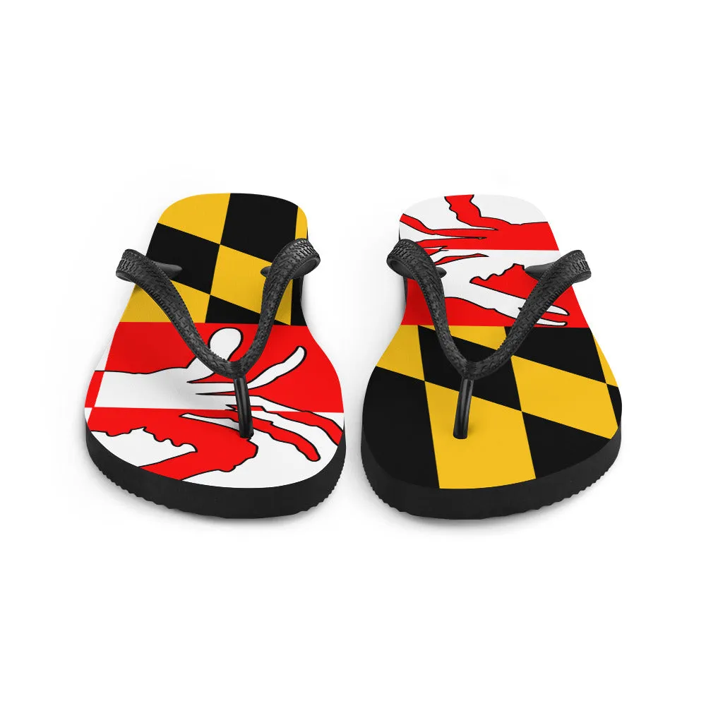 Maryland Crab Flag Flip-Flops