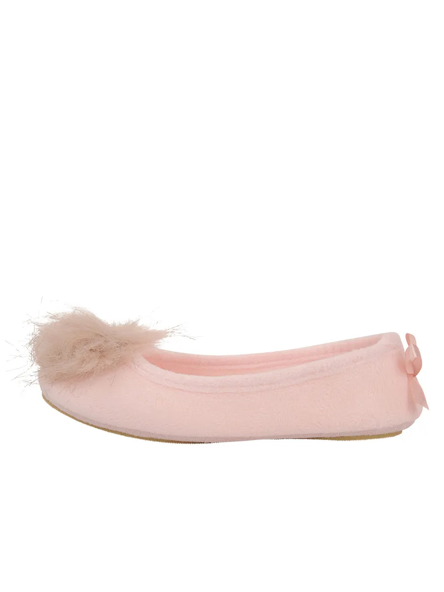Meghan Faux Fur Pom Slipper