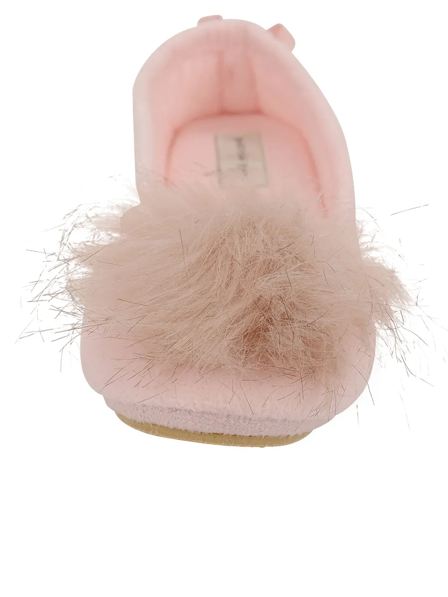 Meghan Faux Fur Pom Slipper