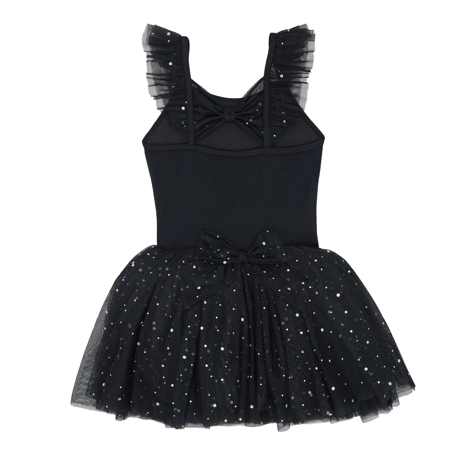 Melania: Sequin Tutu Dress with Bows in Black