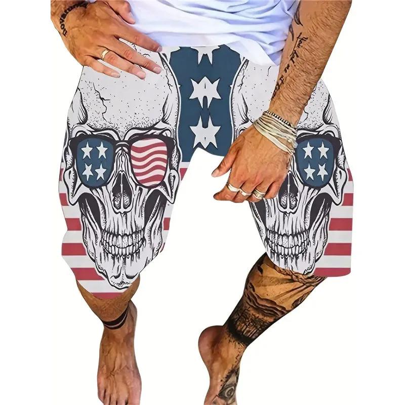 Men's American Skull Graphic Shorts