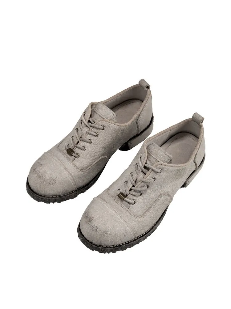 Men's and women's oxford three break leather shoes