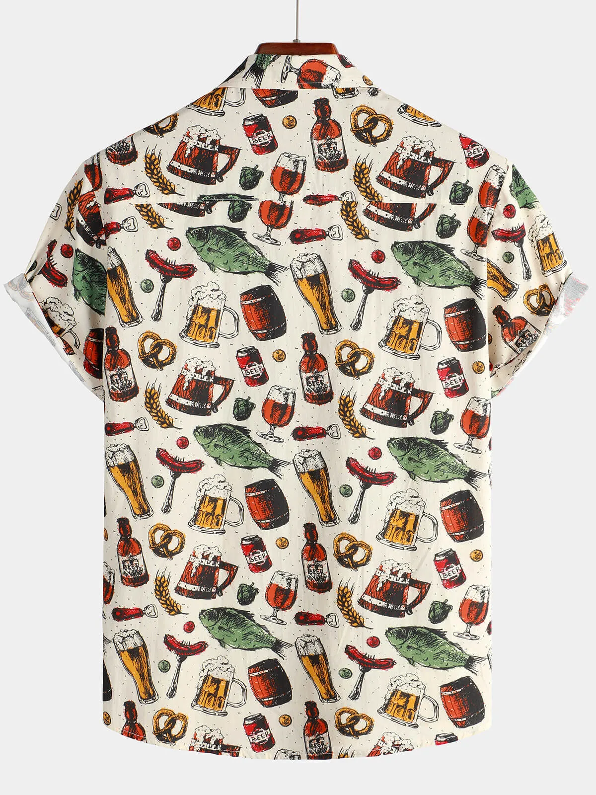 Men's Casual Holiday Button Up Short Sleeve Shirt