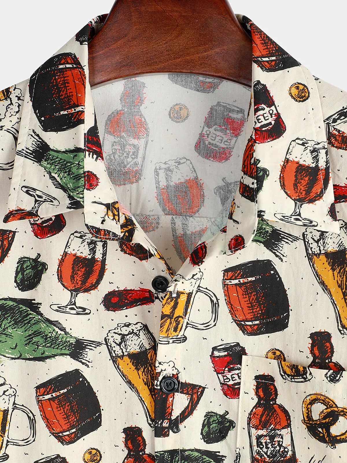 Men's Casual Holiday Button Up Short Sleeve Shirt