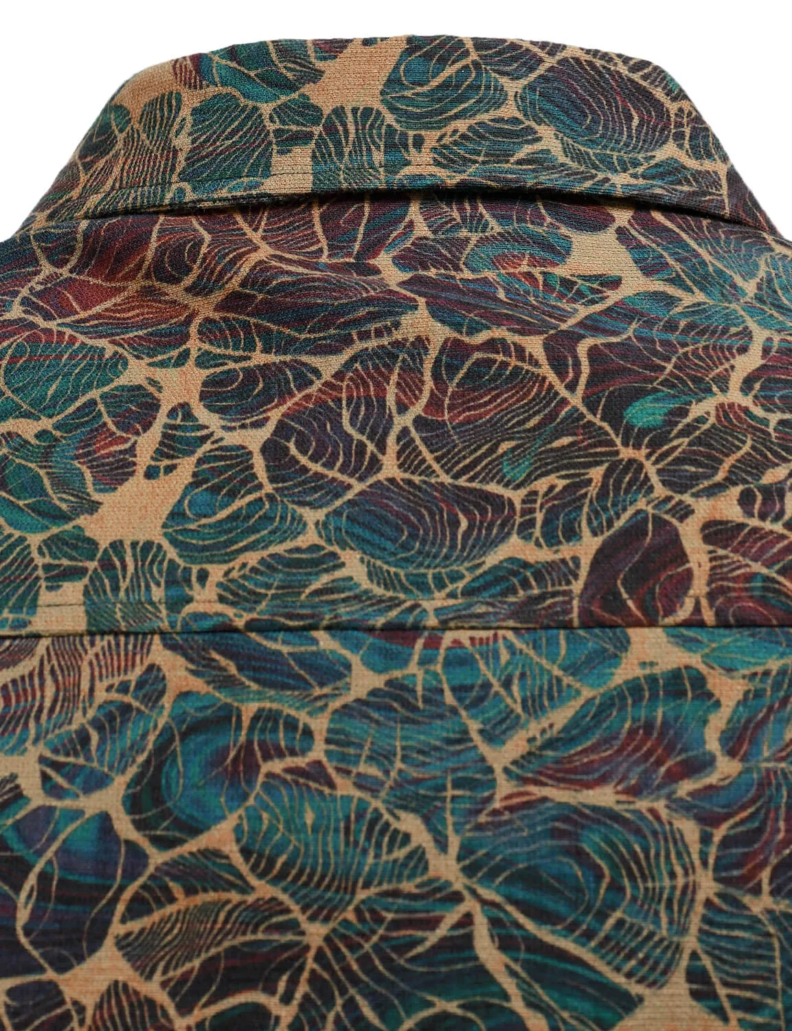 Men's Casual Retro Print Long Sleeve Button Up Shirt
