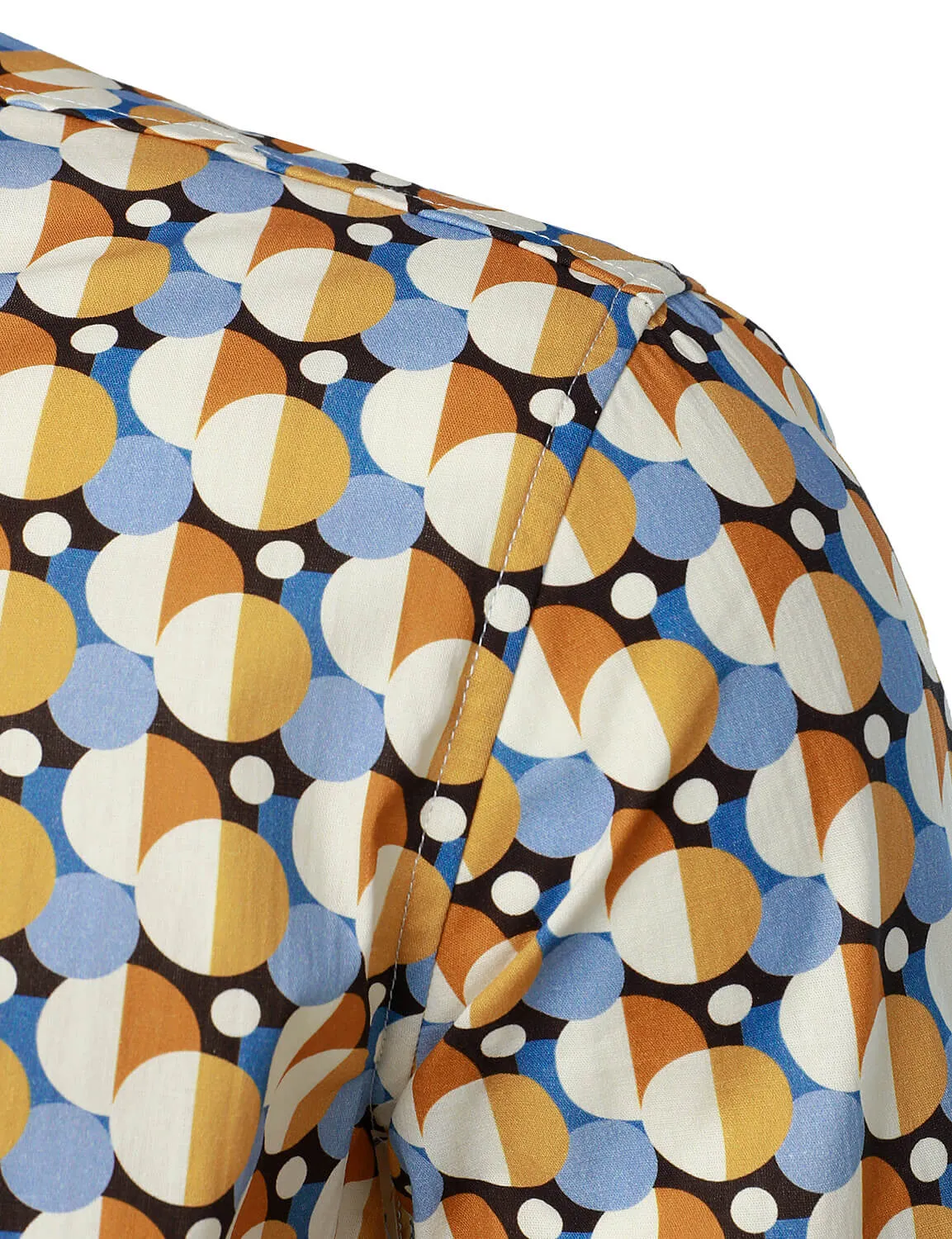 Men's Cotton Round Geometric Button Up Casual Long Sleeve Shirt