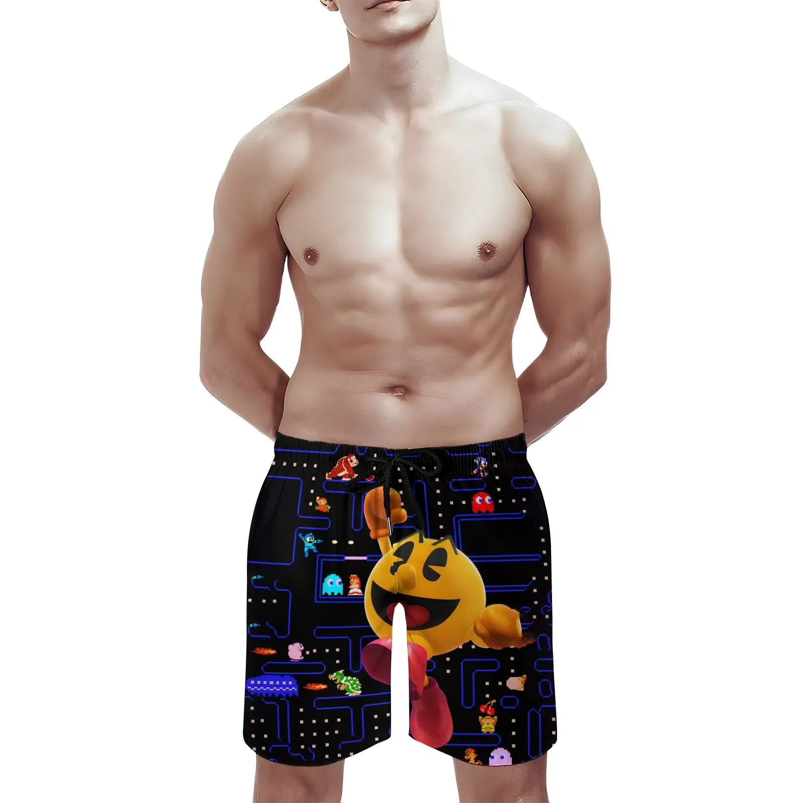 Men's Greedy Bean Print Casual Shorts