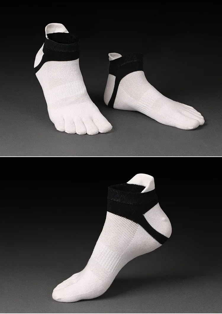 Men's Toe Socks for Cycling Fitness Workout | Cotton Sports Yoga Socks