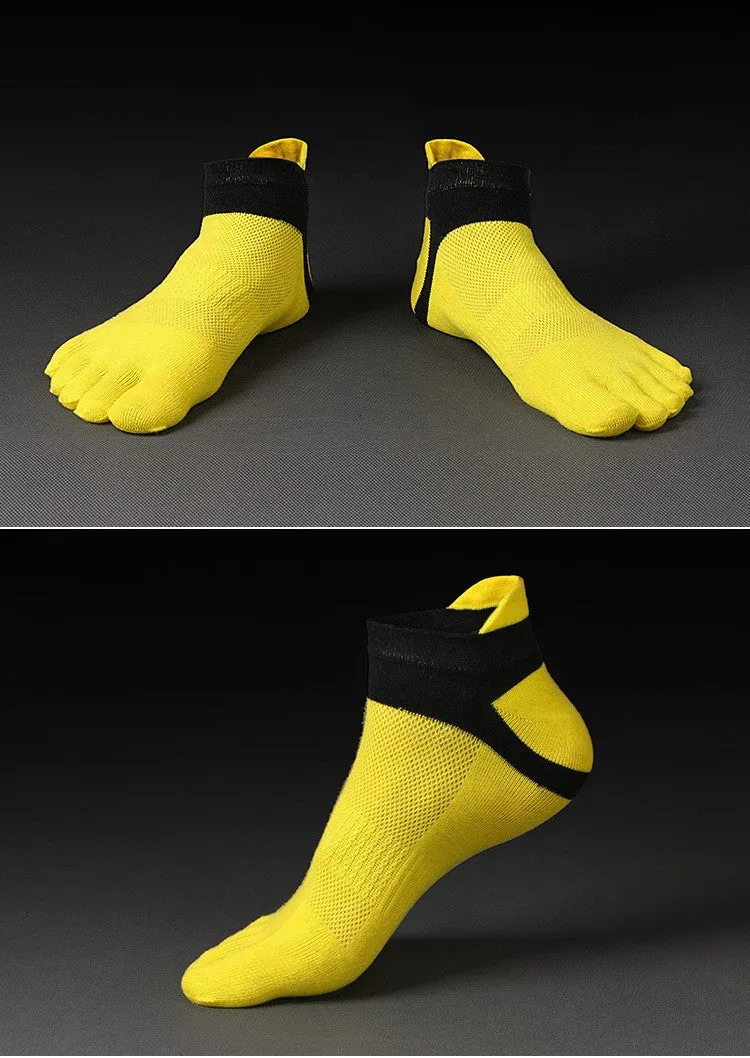Men's Toe Socks for Cycling Fitness Workout | Cotton Sports Yoga Socks