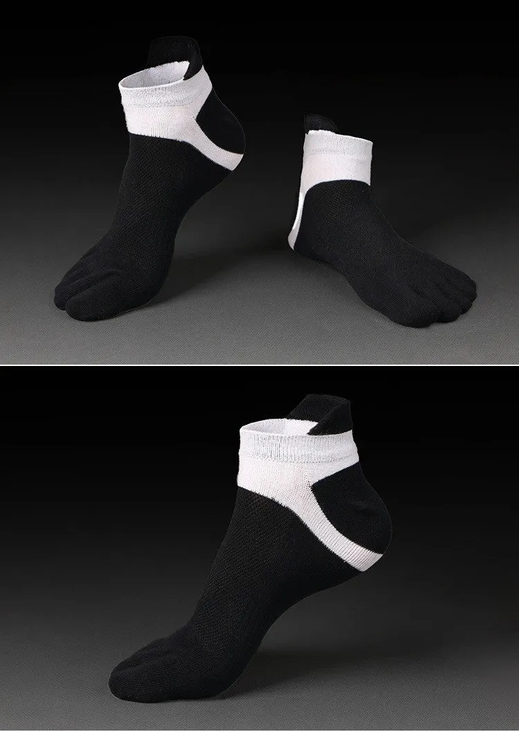 Men's Toe Socks for Cycling Fitness Workout | Cotton Sports Yoga Socks