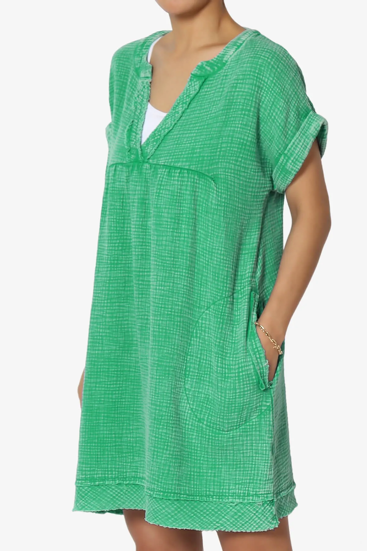 Milly Washed Gauze Babydoll Shift Mini Dress