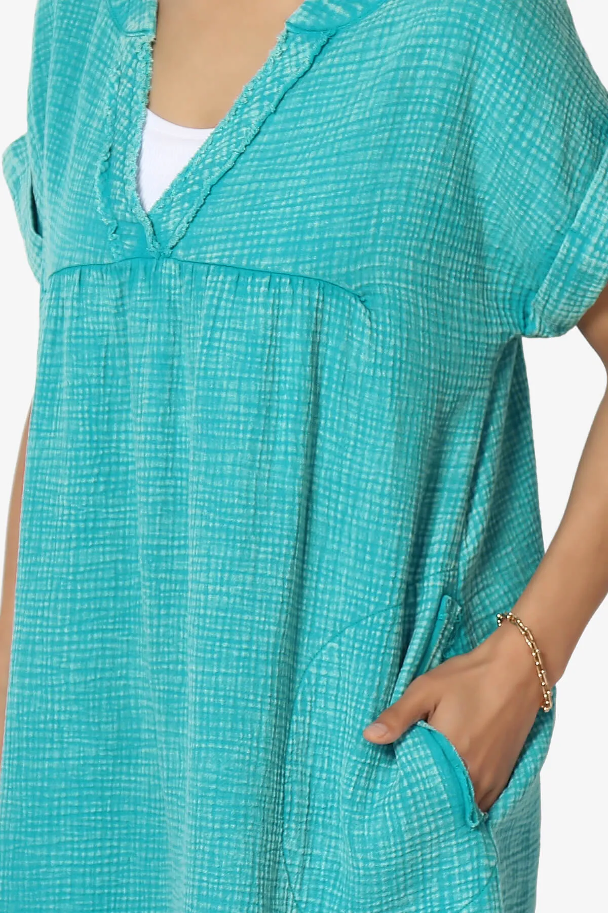 Milly Washed Gauze Babydoll Shift Mini Dress