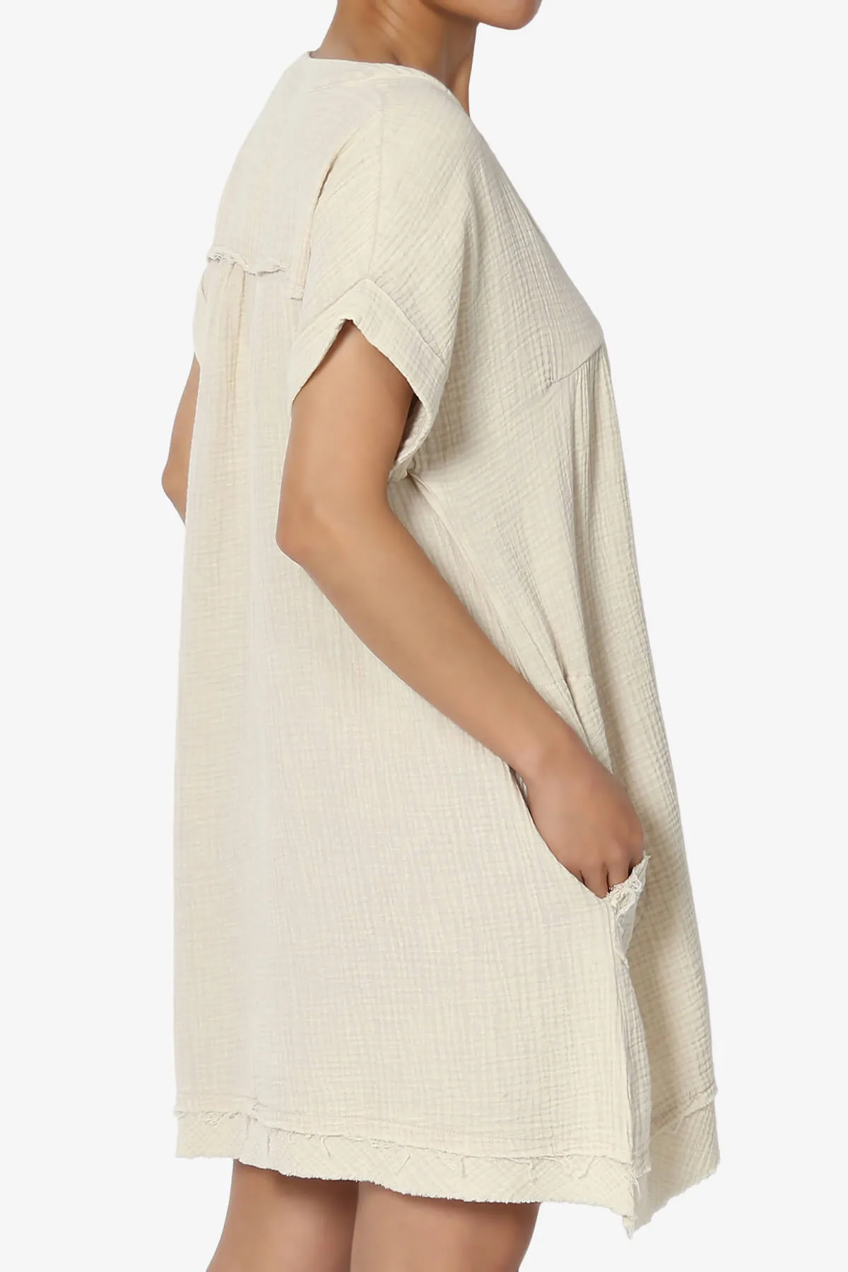Milly Washed Gauze Babydoll Shift Mini Dress